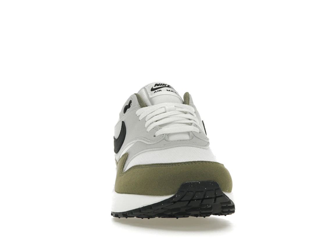 Nike Air Max 1 White Black Medium Olive - vue secondaire A