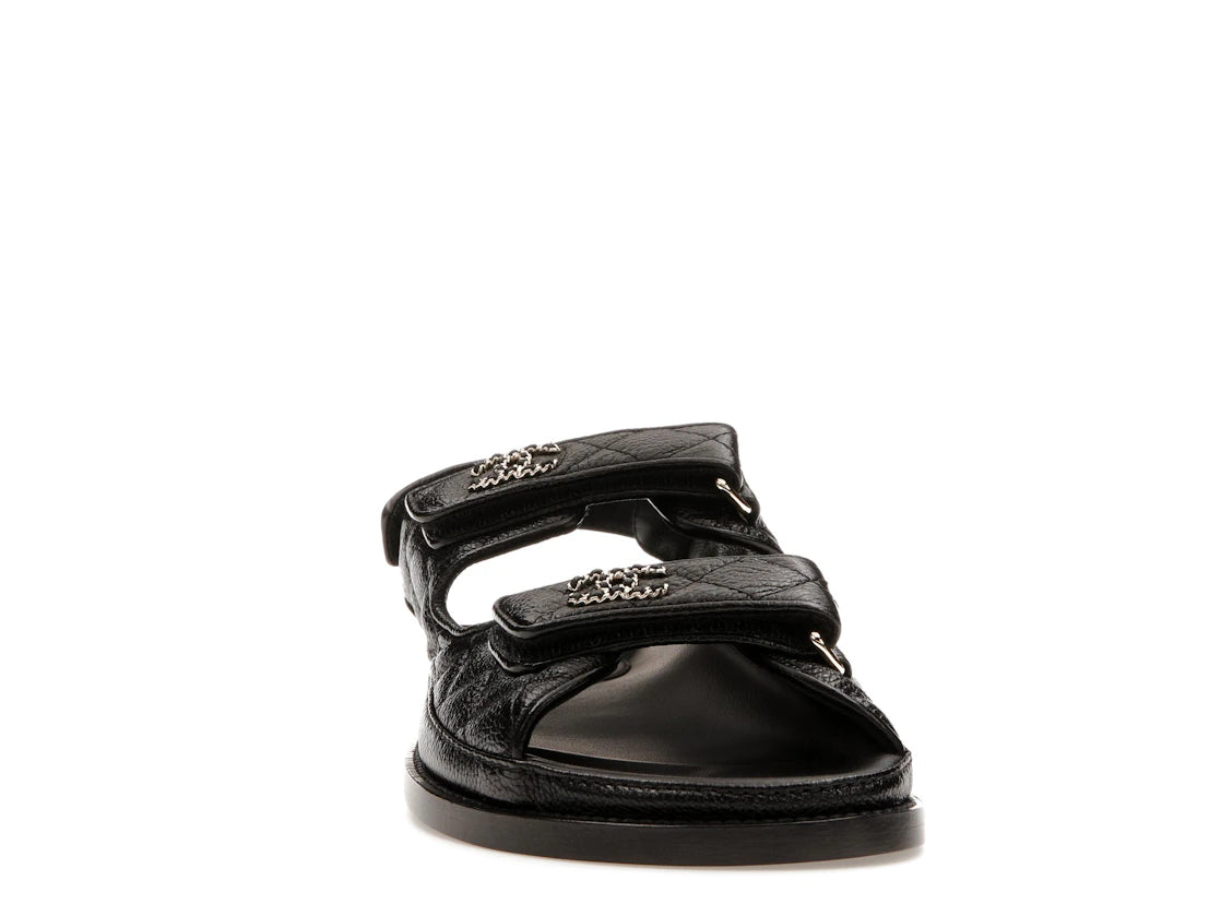 Chanel Quilted Dad Sandal Black Leather - vue secondaire A