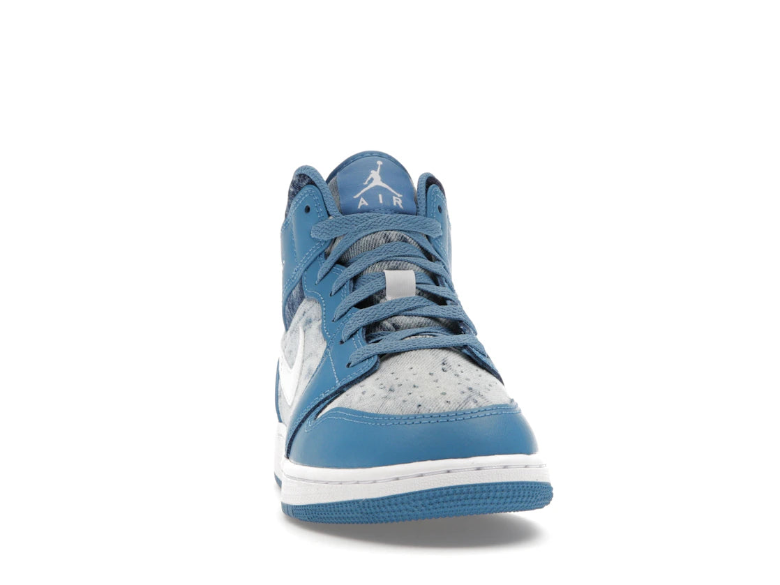 Jordan 1 Mid Washed Denim (GS) - vue secondaire A