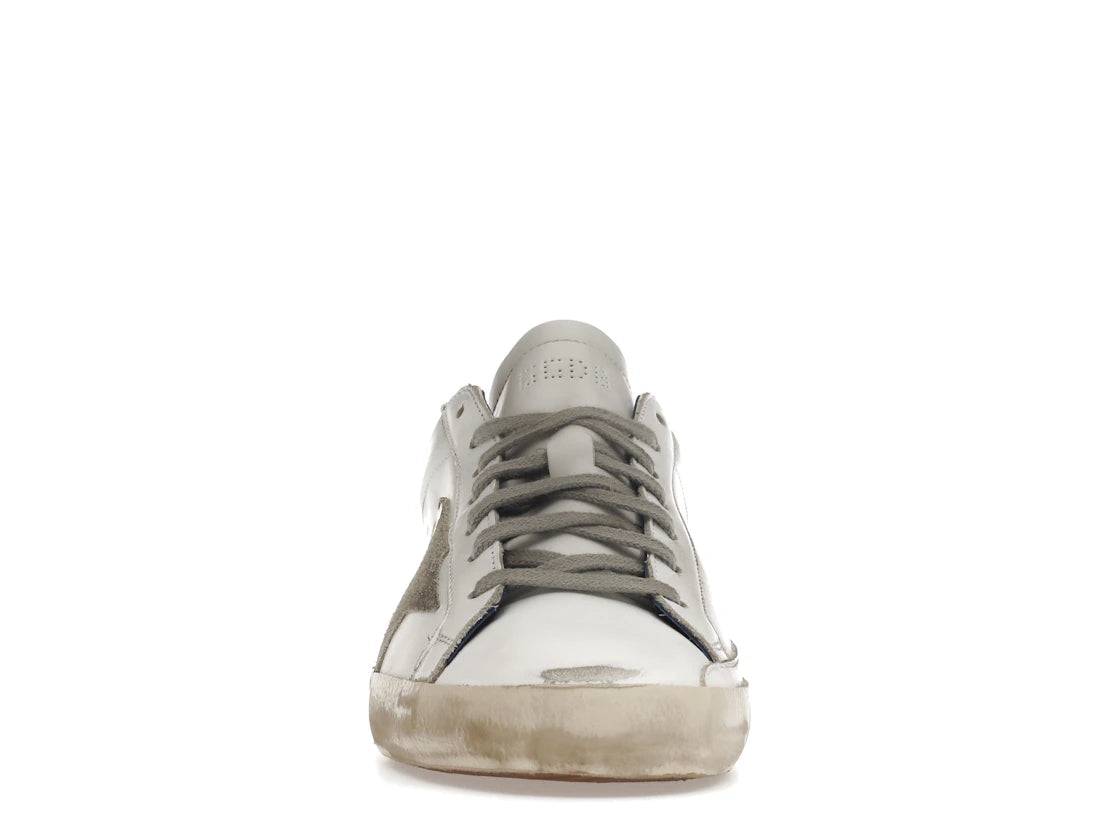 Golden Goose Super-Star Weiß Königsblau Grau Wildleder-Patch