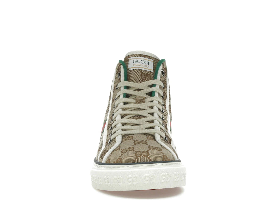 Gucci Tennis 1977 Canvas High Top Beige GG Print