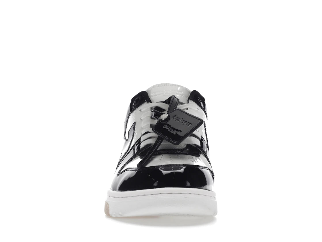 OFF-WHITE Out Of Office OOO Low Tops Lacklederschuhe Schwarz Weiß