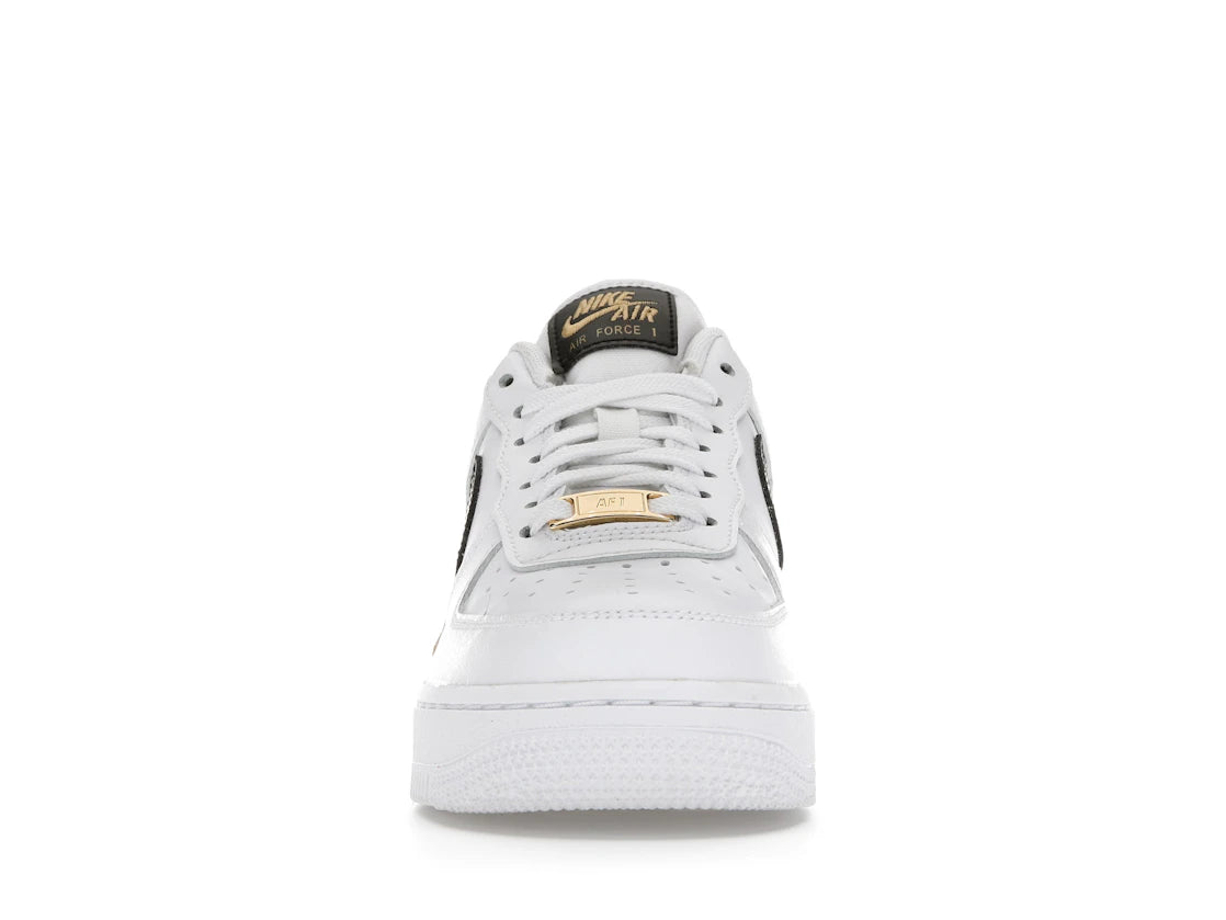 Nike Air Force 1 Low '07 Essential White Black Gold Mini Swoosh (Women's) - vue secondaire B