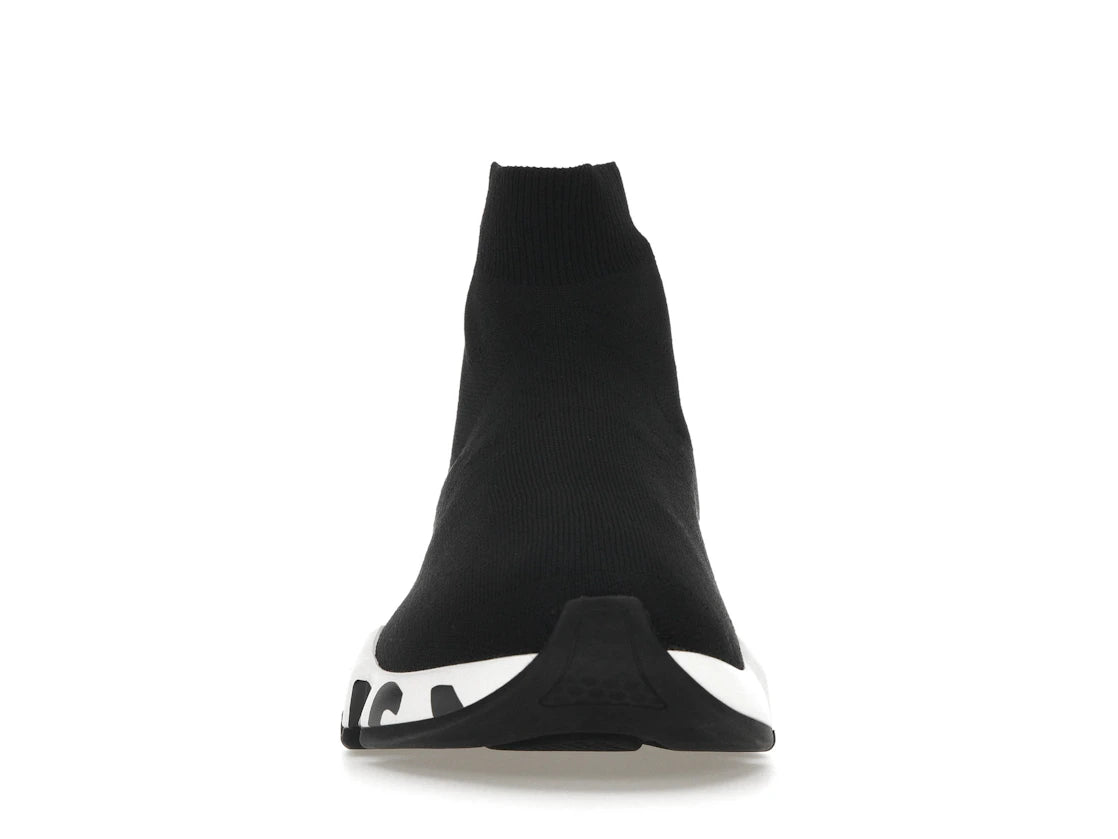 Balenciaga Speed Graffiti Trainers White Black Logo (Women's)