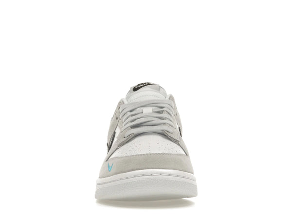 Nike Dunk Low White Grey Navy Aqua Mini Swoosh