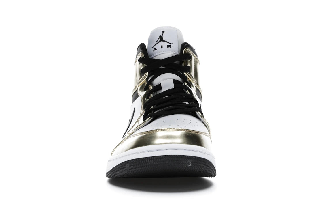Jordan 1 Mid Metallic Gold Black White