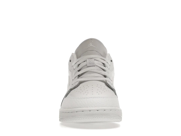 Jordan 1 Low Triple White Tumbled Leather (GS)