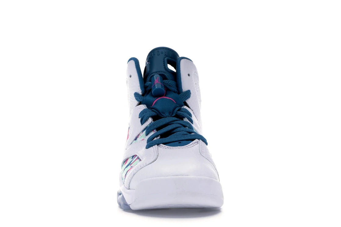 Jordan 6 Retro White Laser Fuchsia Green Abyss (GS)