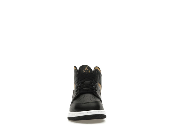 Jordan 1 Mid Black Metallic Gold Swoosh (GS)