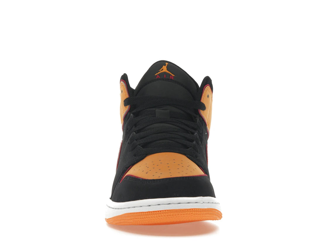 Jordan 1 Mid Fat Tongue Schwarz Orange