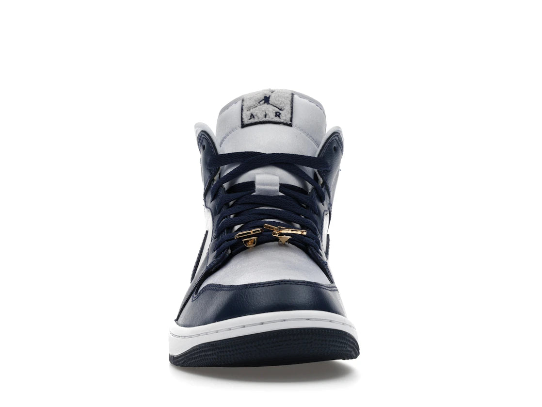 Jordan 1 Mid Football Grey White Midnight Navy (Women's)