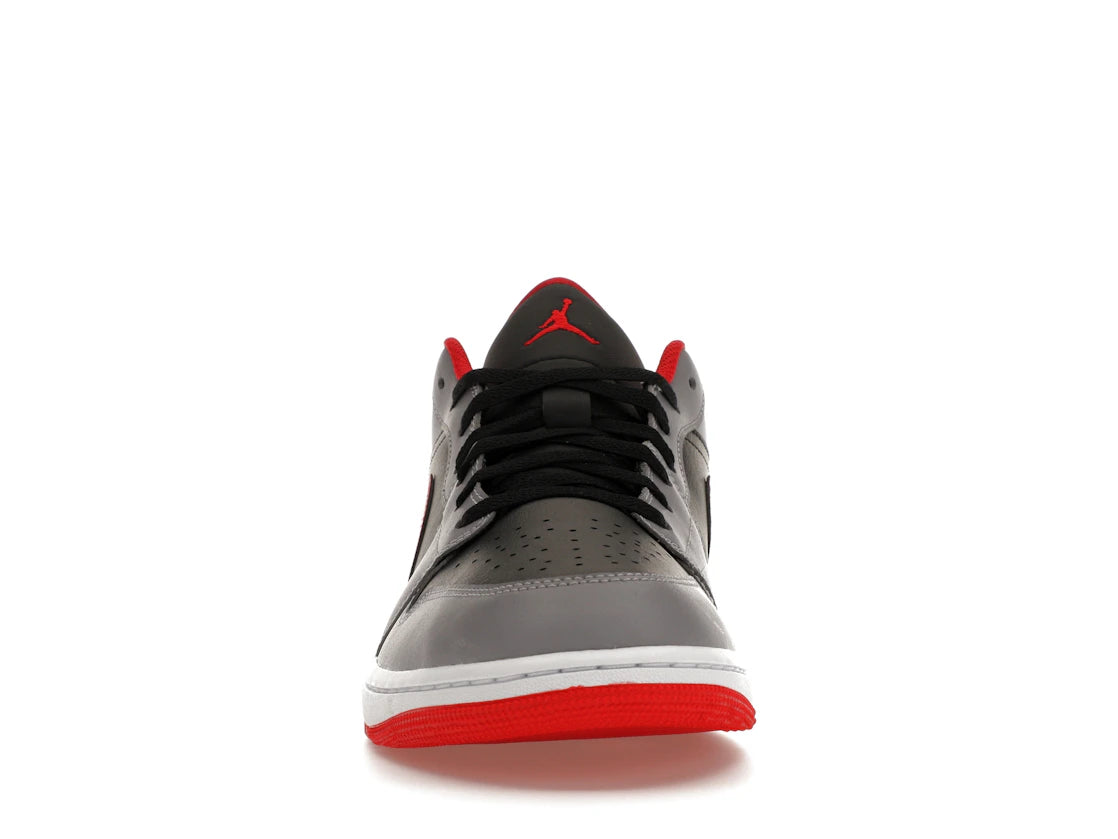 Jordan 1 Low Schwarz, Hellgrau, Rauchgrau, Gym Red