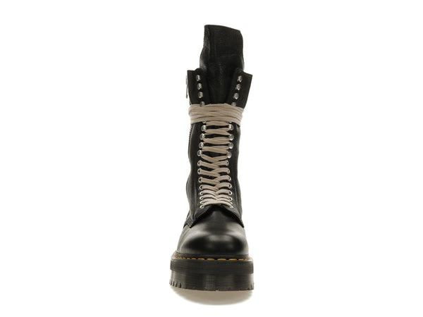 Dr. Martens 1918 Quad Leather Sole Calf Length Boot Rick Owens Black
