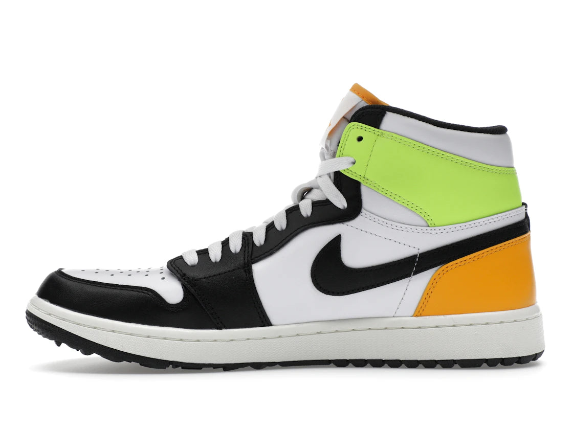 Jordan 1 Retro High Golf White University Gold Volt Black