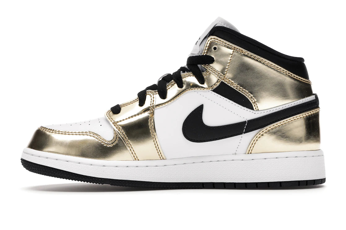 Jordan 1 Mid Metallic Gold Black White (GS)