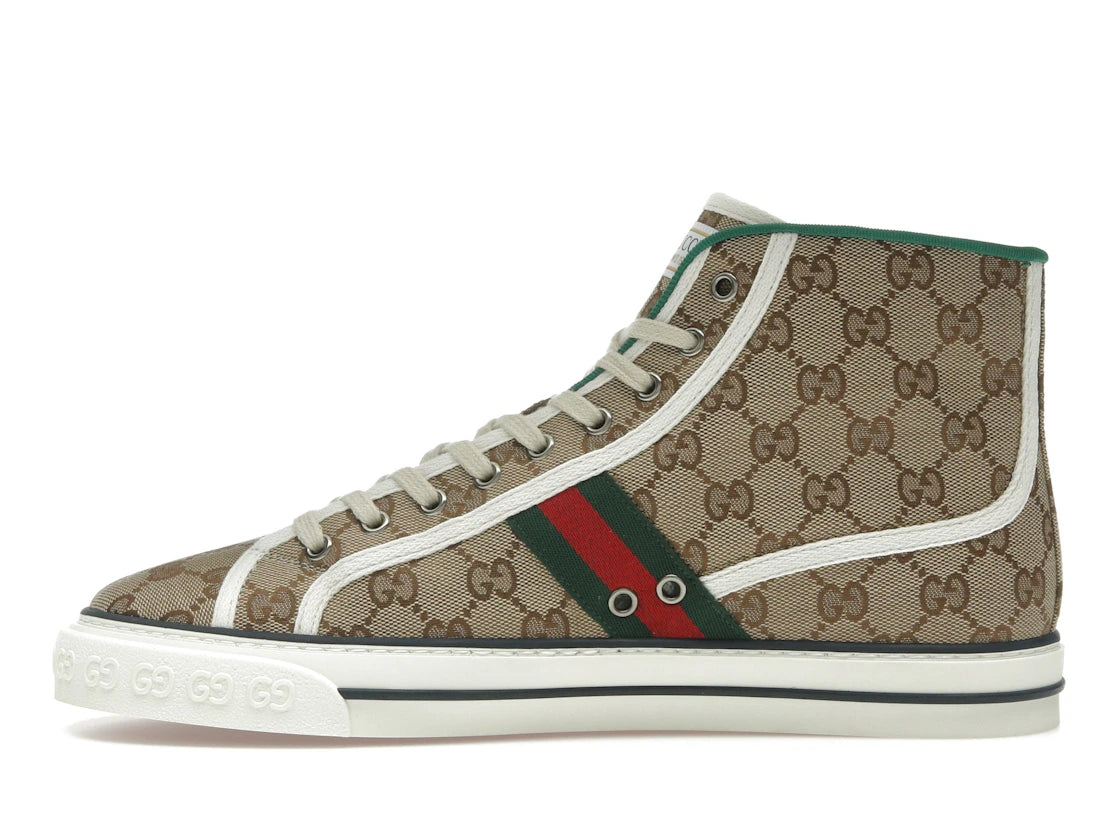 Gucci Tennis 1977 Canvas High Top Beige GG Print