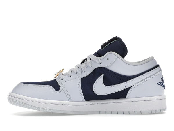 Jordan 1 Low SE Football Grau Weiß Gym Red Mitternachtsblau (Damen)