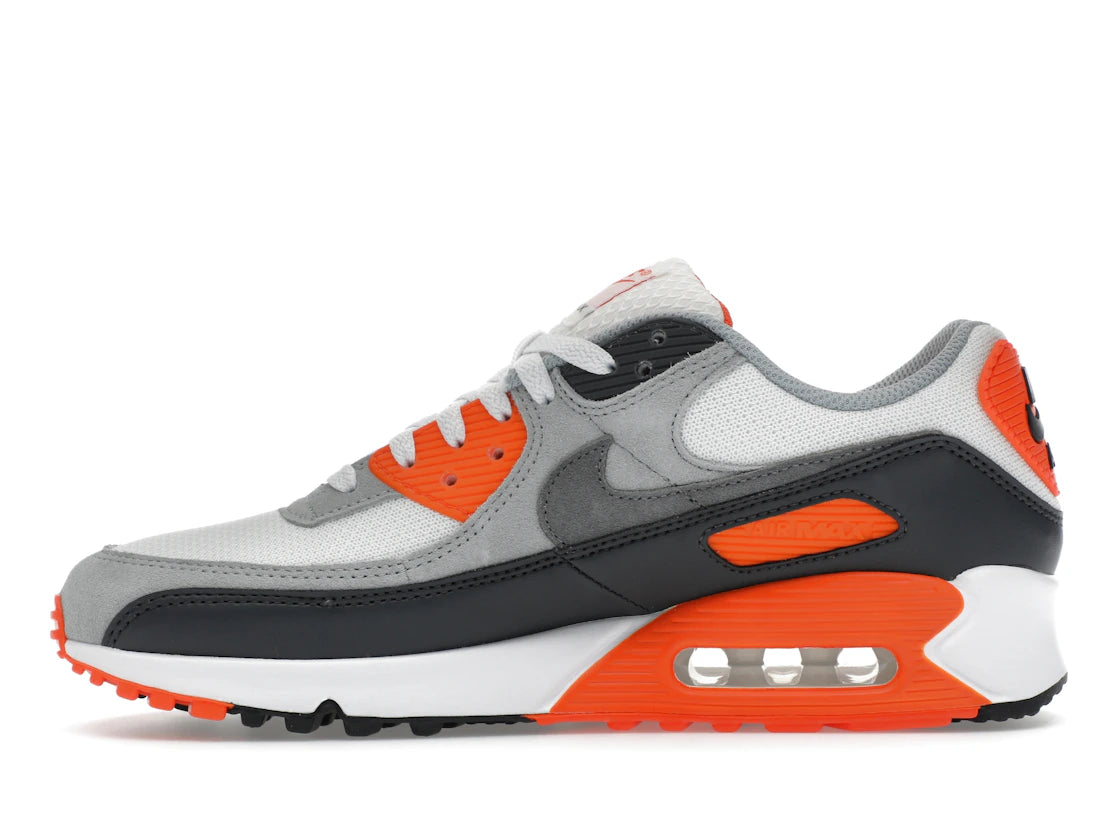Nike Air Max 90 Summit White Safety Orange Dark Smoke Grey Smoke Grey