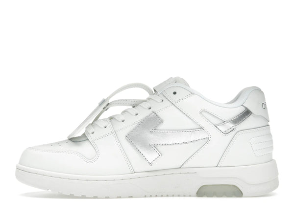 OFF-WHITE Out Of Office OOO Low Tops White Silver