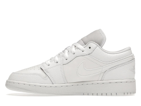Jordan 1 Low Triple White Tumbled Leather (GS)