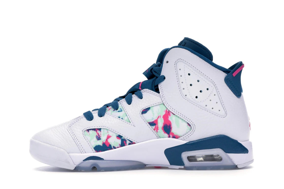 Jordan 6 Retro White Laser Fuchsia Green Abyss (GS)