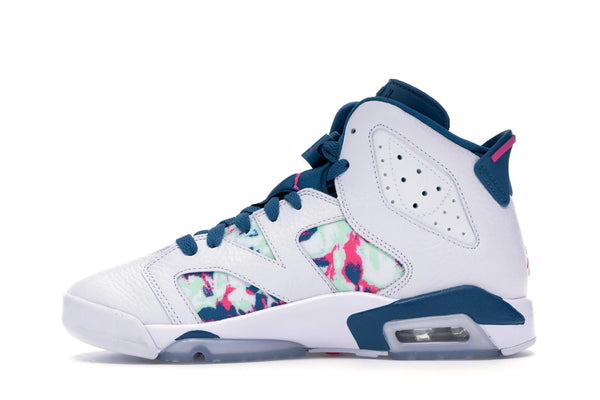 Jordan 6 Retro White Laser Fuchsia Green Abyss (GS)