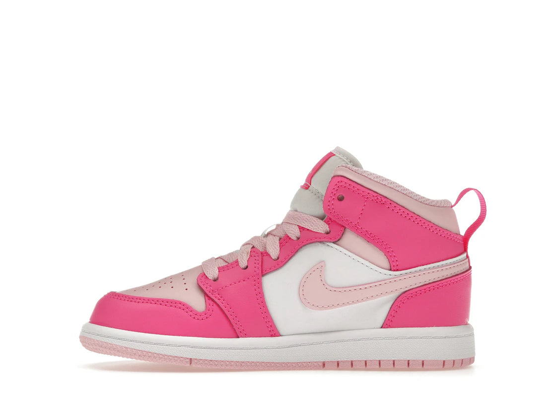 Jordan 1 Mid White Fierce Pink (PS)