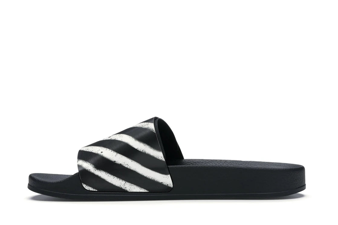 OFF-WHITE Spray Stripes Slider Schwarz Weiß FW19