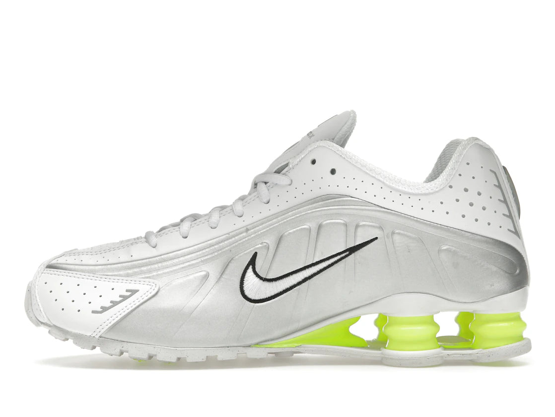 Nike Shox R4 White Metallic Silver Volt (Women's)
