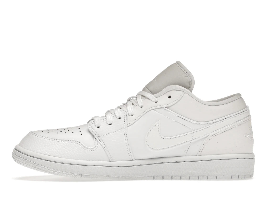 Jordan 1 Low Triple White Tumbled Leather