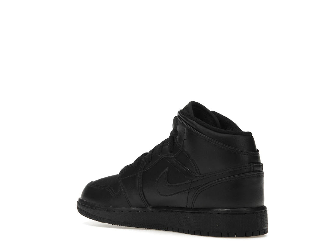 Jordan 1 Mid Triple Black (GS) - vue secondaire B