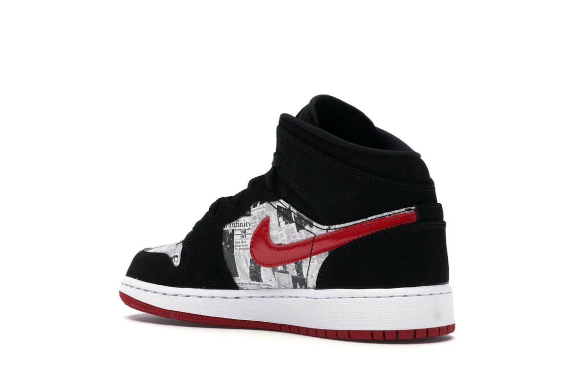 Jordan 1 Mid Newspaper Air Times (GS) - vue secondaire B