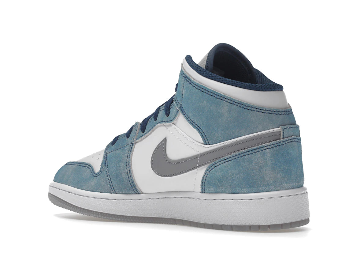 Jordan 1 Mid SE French Blue Light Steel (GS) - vue secondaire B