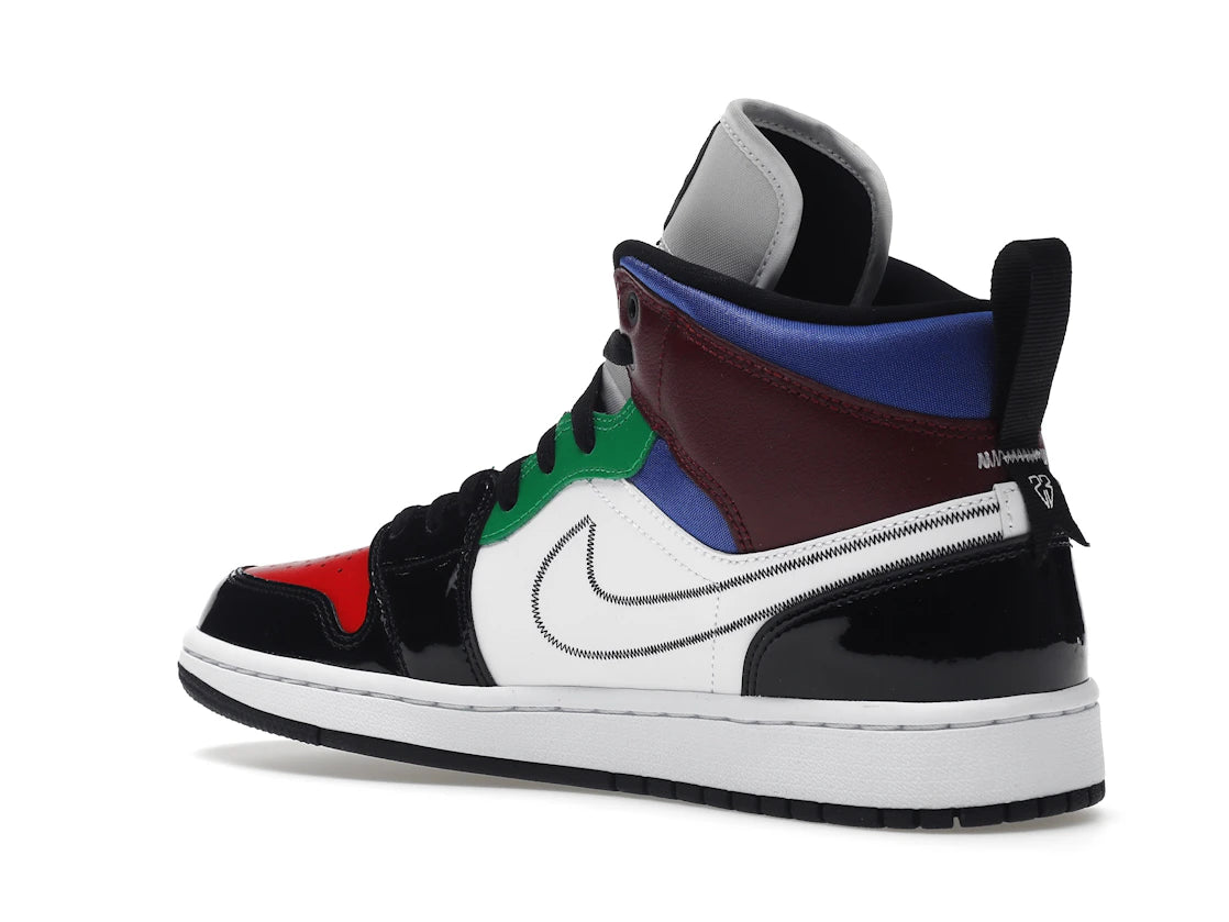 Jordan 1 Mid SE Black White Multi-Color (Women's) - vue secondaire B