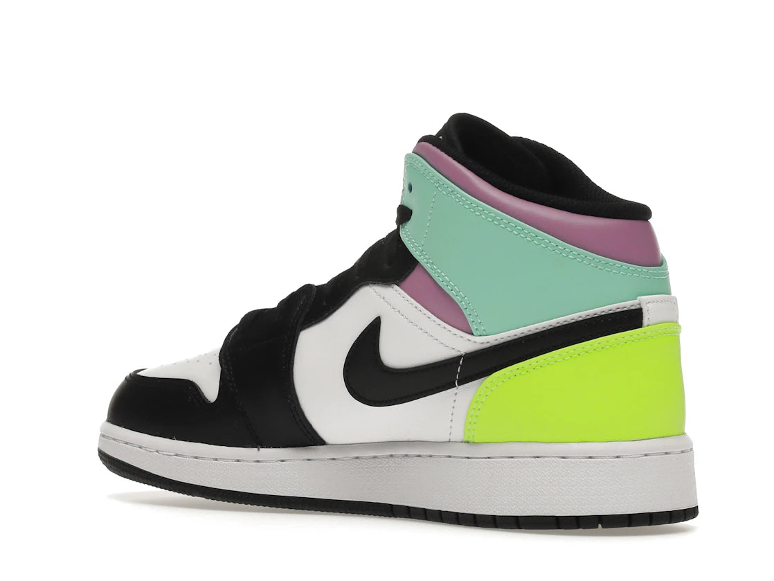 Jordan 1 Mid Pastel Black Toe (GS) - vue secondaire B