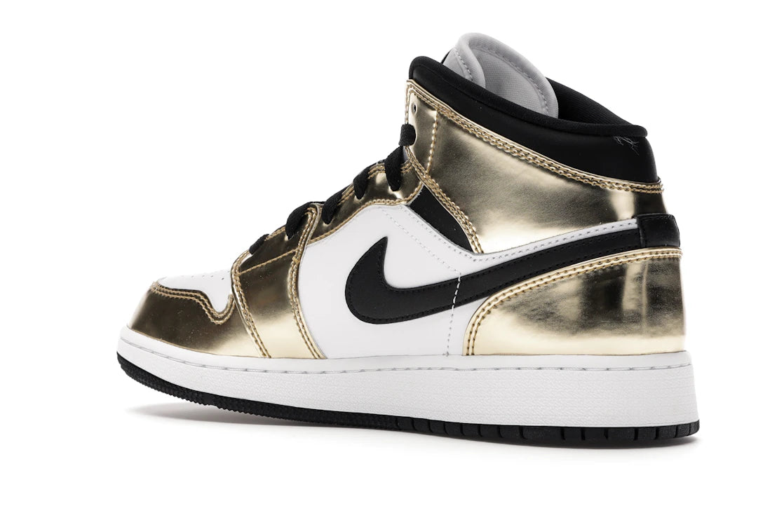 Jordan 1 Mid Metallic Gold Black White (GS) - vue secondaire B