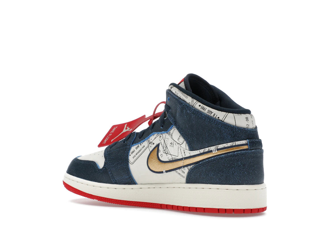 Jordan 1 Mid SE Take Flight Gold Swoosh (GS) - vue secondaire B