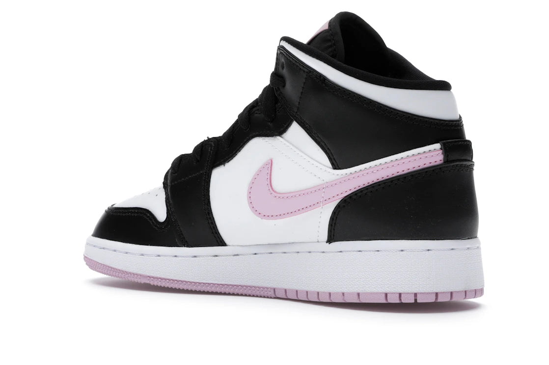 Jordan 1 Mid White Black Light Arctic Pink (GS) - vue secondaire B