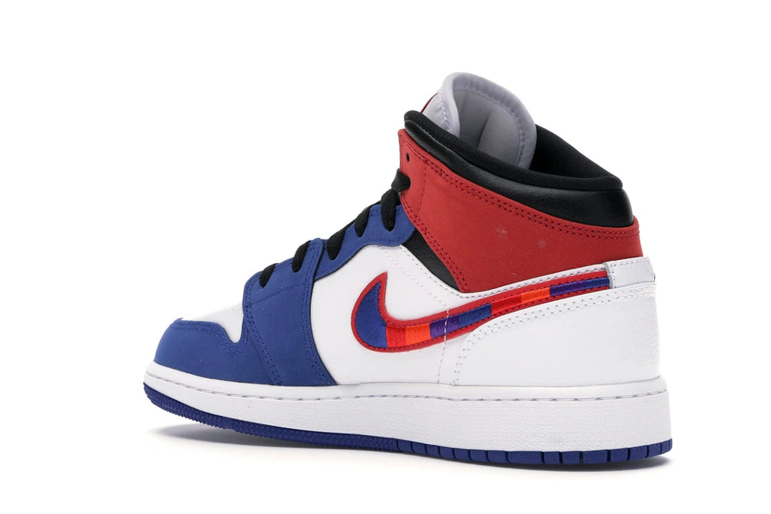 Jordan 1 Mid Rush Blue University Red (GS) - vue secondaire B