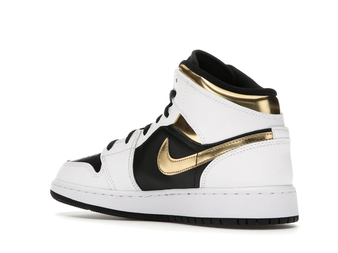 Jordan 1 Mid White Gold Black (GS) - vue secondaire B