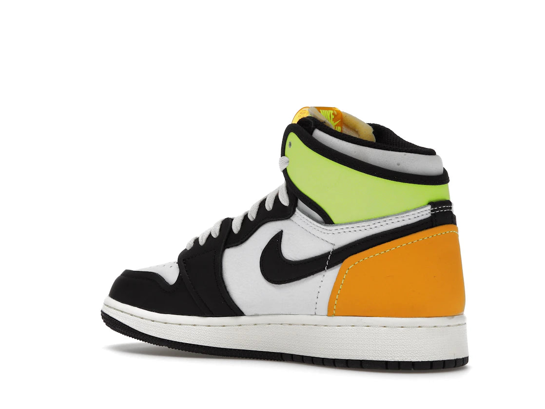 Jordan 1 Retro High White Black Volt University Gold (GS) - vue secondaire B