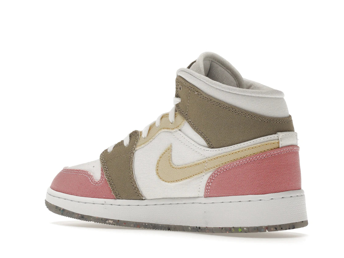 Jordan 1 Mid SE Pastel Vivid Green Grind (GS) - vue secondaire B