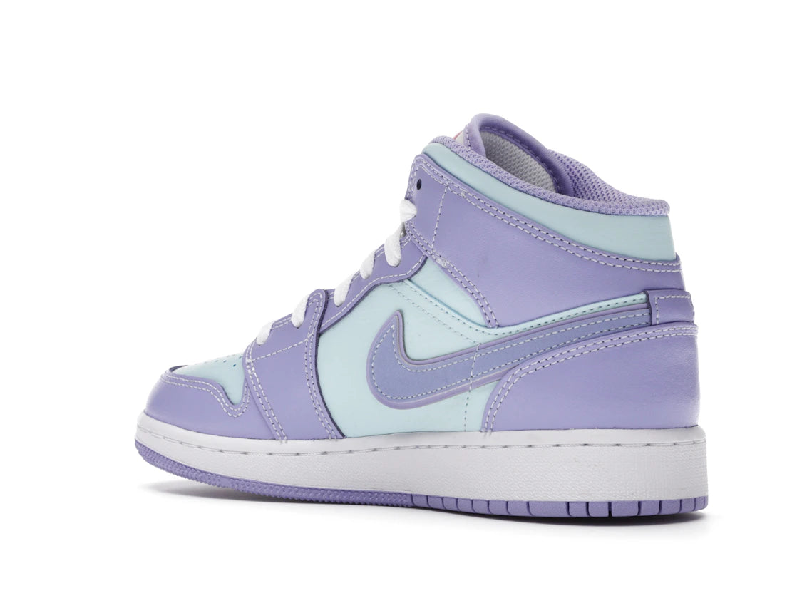 Jordan 1 Mid Purple Aqua (GS) - vue secondaire B