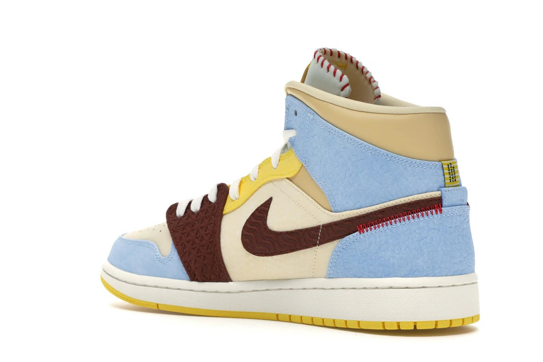 Jordan 1 Mid SE Fearless Maison Chateau Rouge - vue secondaire B