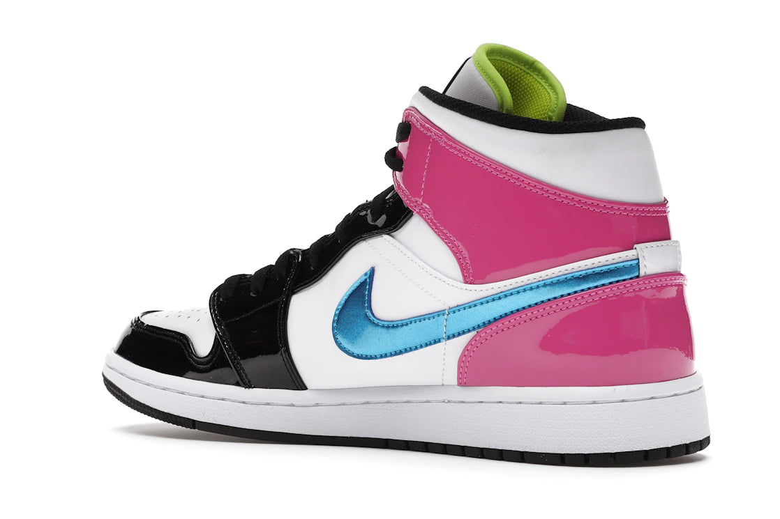 Jordan 1 Mid White Black Cyber Pink - vue secondaire B