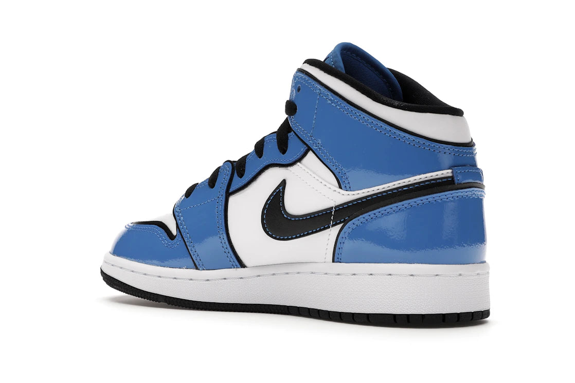 Jordan 1 Mid Signal Blue (GS) - vue secondaire B