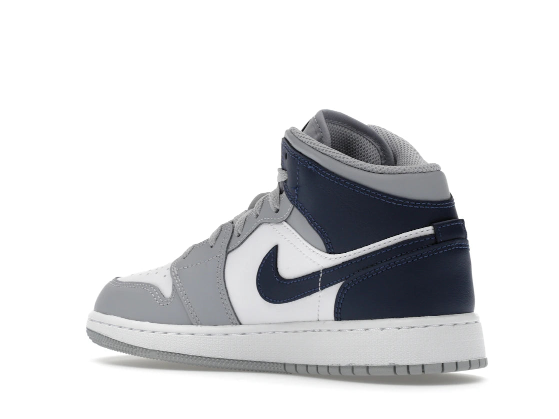 Jordan 1 Mid Wolf Grey Midnight Navy (GS) - vue secondaire B