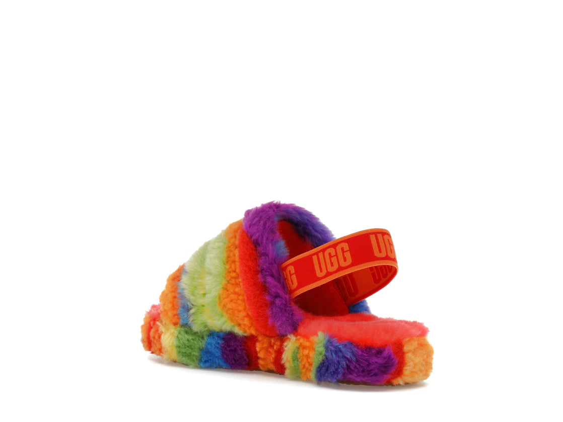 UGG Fluff Yeah Slide Rainbow Stripes (Kids) - vue secondaire B