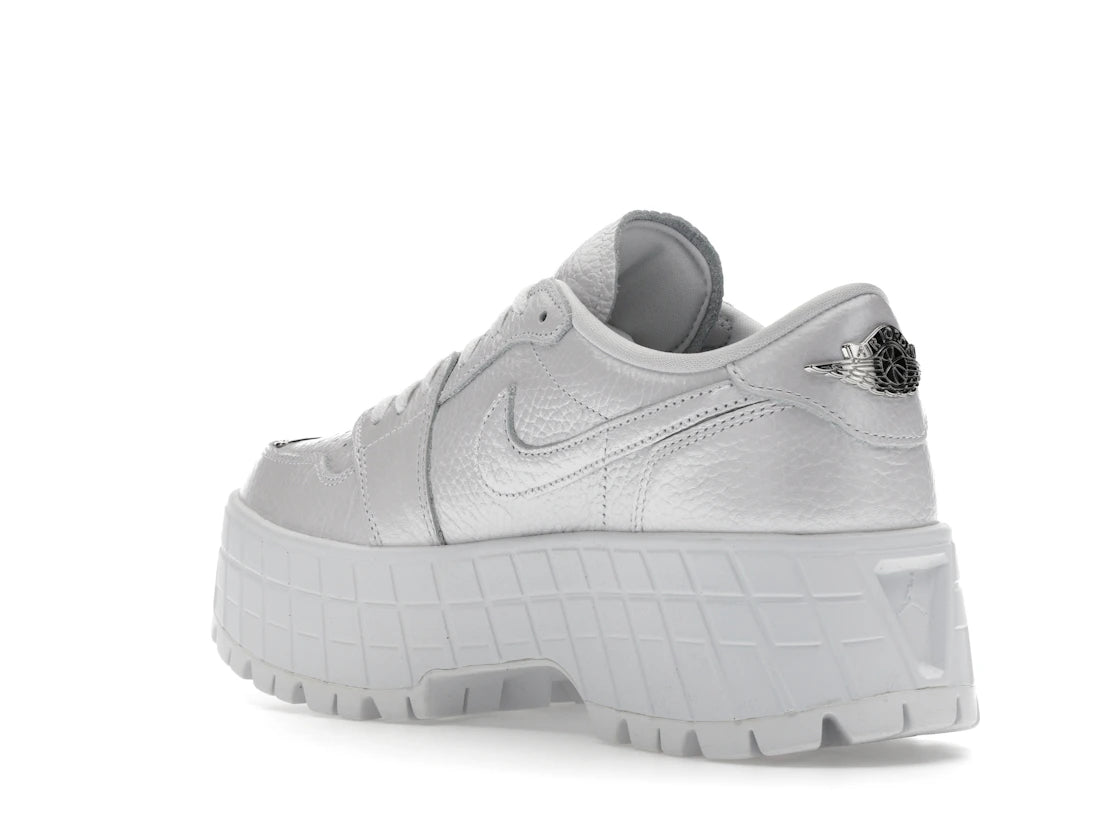 Jordan 1 Brooklyn Low White Metallic Silver (Women's) - vue secondaire B