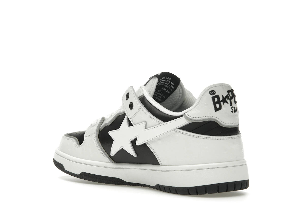 A Bathing Ape Sk8 Sta #1 Ostrich Pack White Black - vue secondaire B
